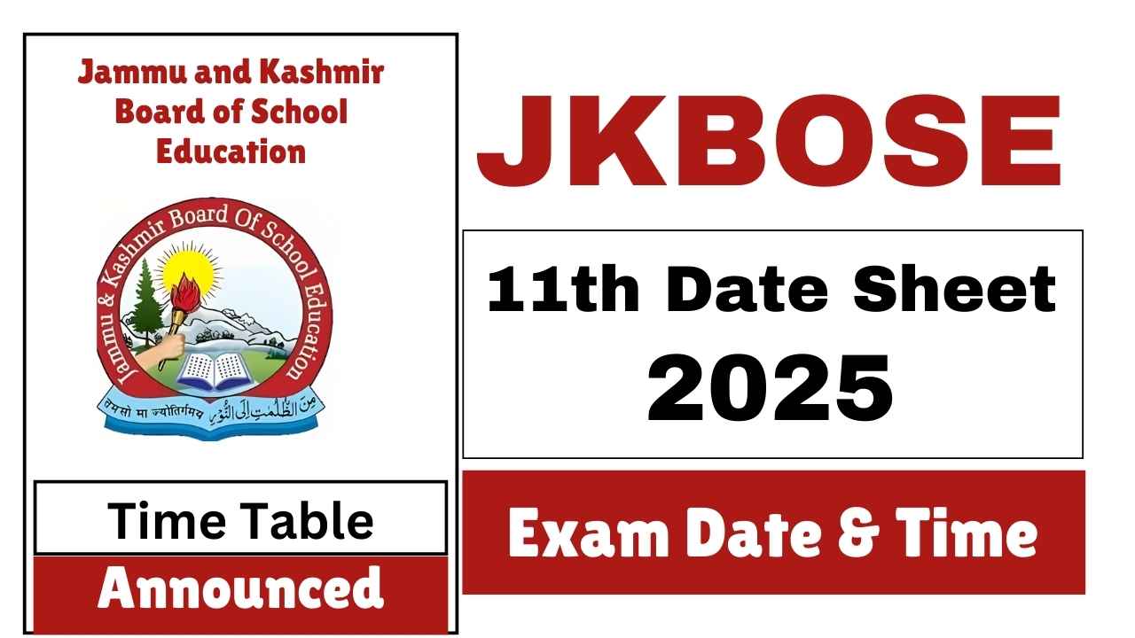 JKBOSE 11th Date Sheet 2025