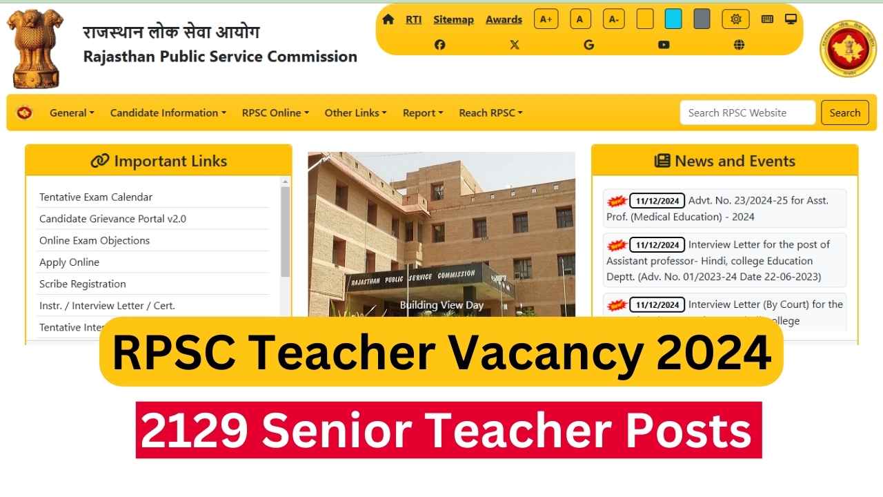 RPSC Teacher Vacancy 2024