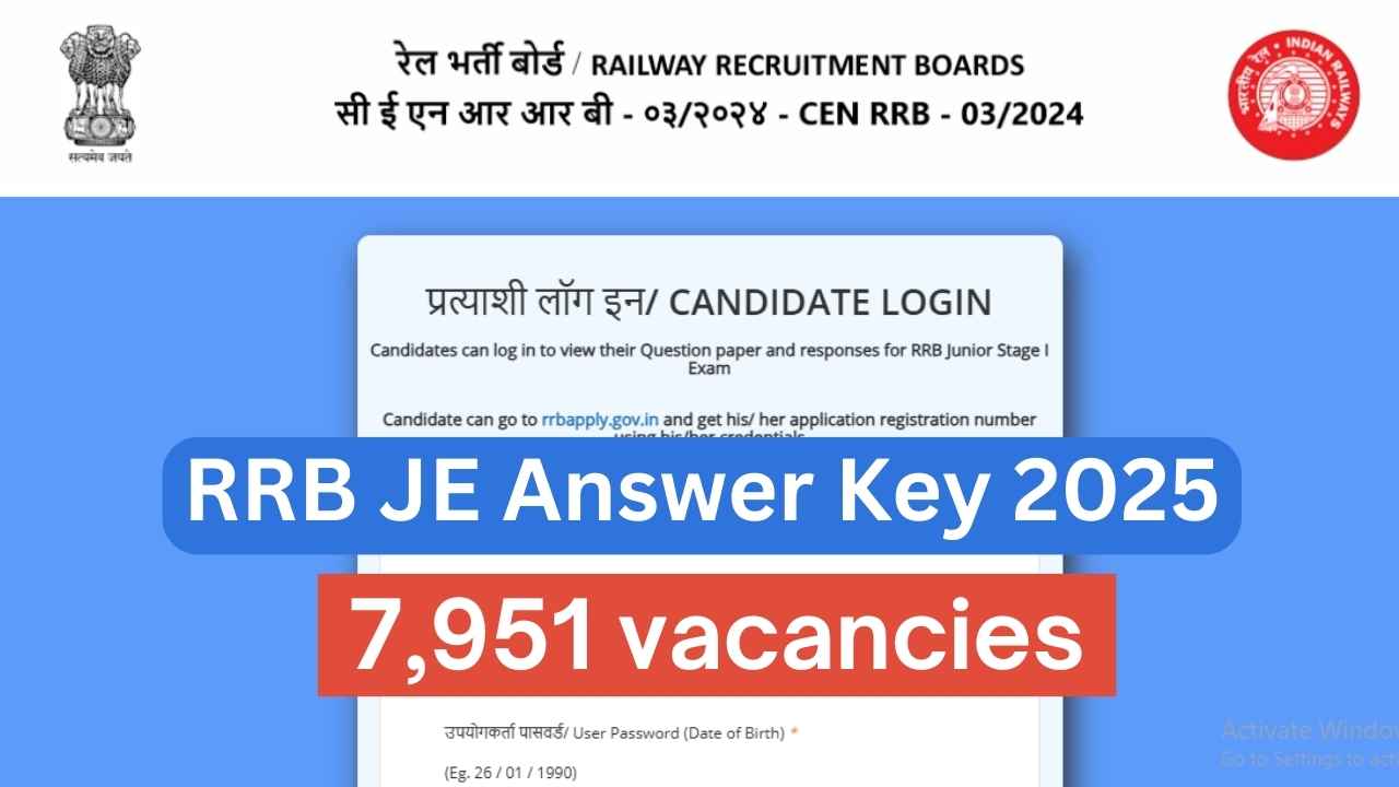 RRB JE Answer Key 2025