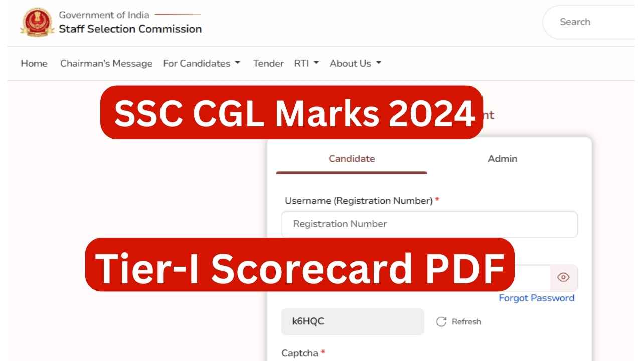 SSC CGL Marks 2024 Tier I Scorecard