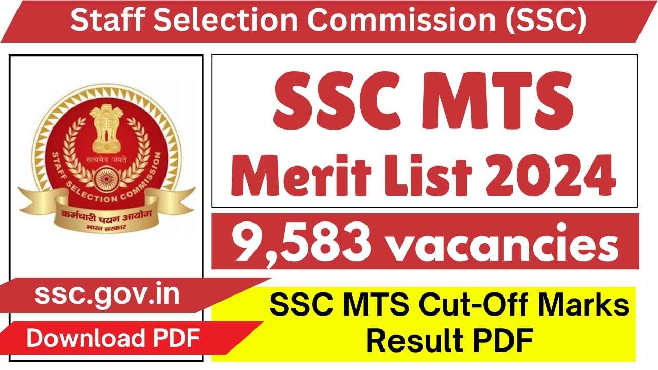 SSC MTS Merit List 2024 PDF