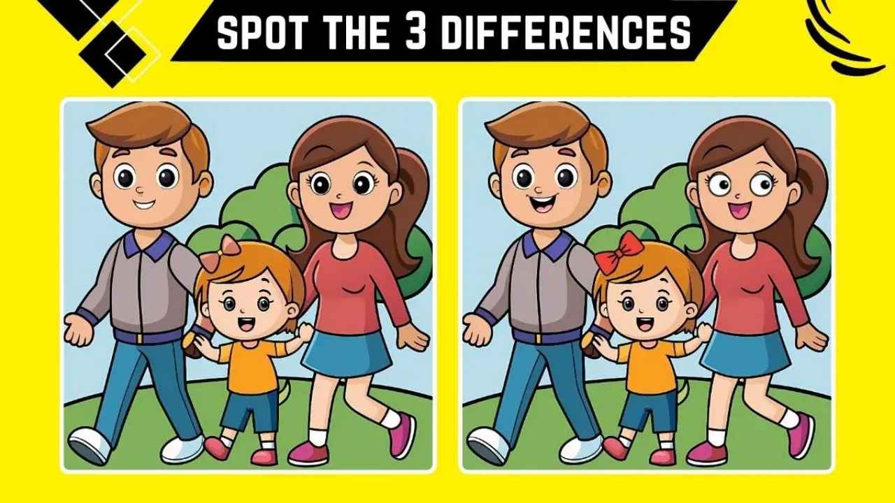 Spot the 3 Differences in this Image in 12 Secs